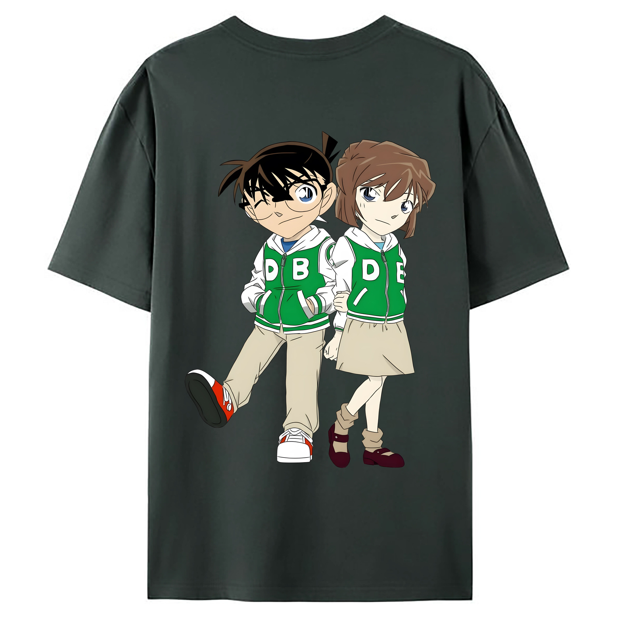（画像用） 名探偵コナン 江戸川 コナン Detective Conan Conan Edogawa 綿100％ メンズ半袖Tシャツ（バックプリント） 通気性